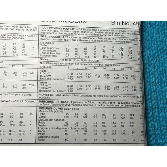 McCalls 8496 Sewing pattern dress blazer size 8 10 12 14 - Picture 5 of 6